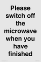 PV10517: Please switch off the microwave when you have finished