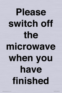 PV10517: Please switch off the microwave when you have finished