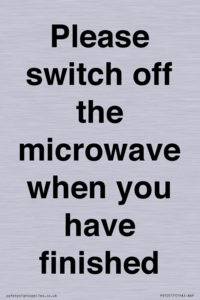 PV10517: Please switch off the microwave when you have finished
