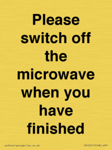 PV10517: Please switch off the microwave when you have finished