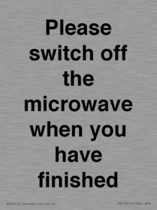 PV10517: Please switch off the microwave when you have finished