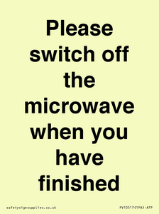 PV10517: Please switch off the microwave when you have finished
