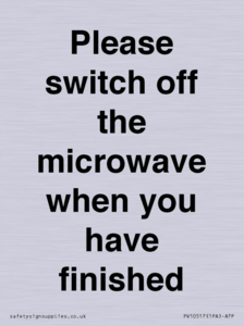 PV10517: Please switch off the microwave when you have finished