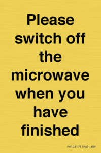 PV10517: Please switch off the microwave when you have finished