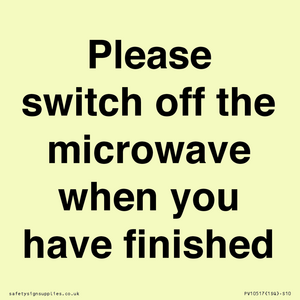 PV10517: Please switch off the microwave when you have finished