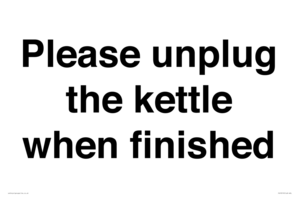 PV10519: Please unplug the kettle when finished