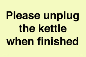 PV10519: Please unplug the kettle when finished