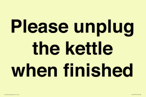 PV10519: Please unplug the kettle when finished