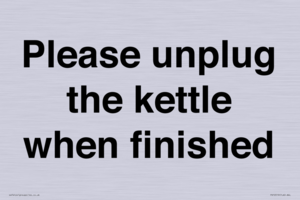 PV10519: Please unplug the kettle when finished