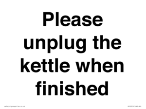 PV10519: Please unplug the kettle when finished