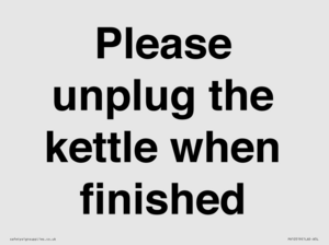 PV10519: Please unplug the kettle when finished