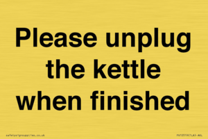 PV10519: Please unplug the kettle when finished