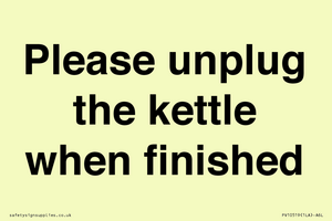 PV10519: Please unplug the kettle when finished