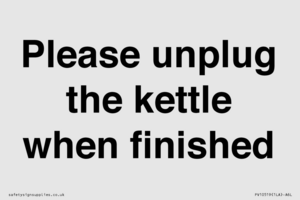 PV10519: Please unplug the kettle when finished