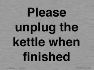 PV10519: Please unplug the kettle when finished