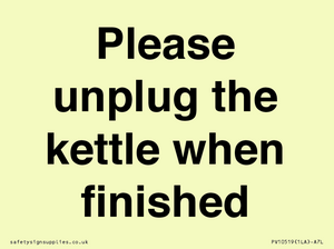 PV10519: Please unplug the kettle when finished