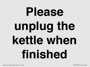 PV10519: Please unplug the kettle when finished