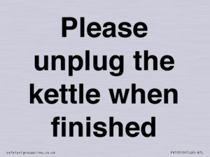 PV10519: Please unplug the kettle when finished