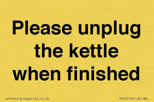 PV10519: Please unplug the kettle when finished