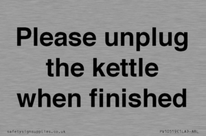 PV10519: Please unplug the kettle when finished