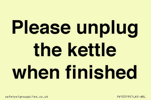 PV10519: Please unplug the kettle when finished