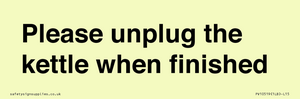 PV10519: Please unplug the kettle when finished