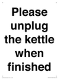 PV10519: Please unplug the kettle when finished