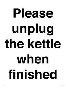 PV10519: Please unplug the kettle when finished