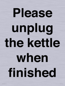 PV10519: Please unplug the kettle when finished