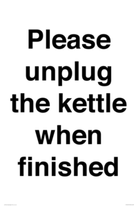PV10519: Please unplug the kettle when finished