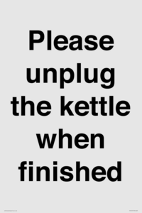 PV10519: Please unplug the kettle when finished