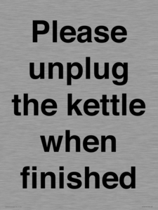 PV10519: Please unplug the kettle when finished