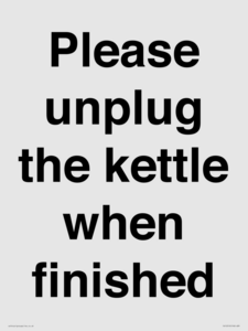 PV10519: Please unplug the kettle when finished
