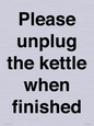 PV10519: Please unplug the kettle when finished