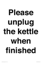 PV10519: Please unplug the kettle when finished