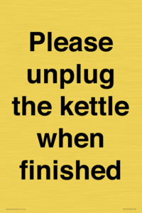 PV10519: Please unplug the kettle when finished