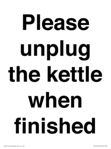 PV10519: Please unplug the kettle when finished