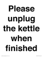 PV10519: Please unplug the kettle when finished