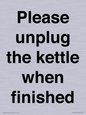PV10519: Please unplug the kettle when finished