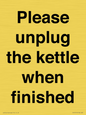 PV10519: Please unplug the kettle when finished