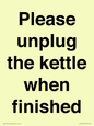 PV10519: Please unplug the kettle when finished
