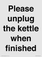 PV10519: Please unplug the kettle when finished