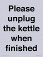 PV10519: Please unplug the kettle when finished