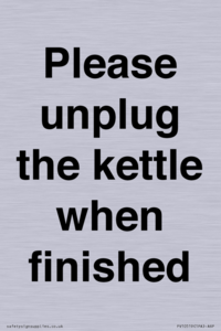 PV10519: Please unplug the kettle when finished