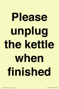 PV10519: Please unplug the kettle when finished