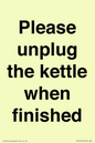 PV10519: Please unplug the kettle when finished