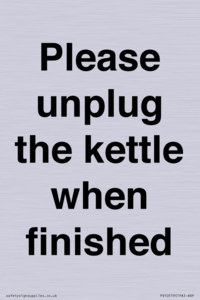 PV10519: Please unplug the kettle when finished