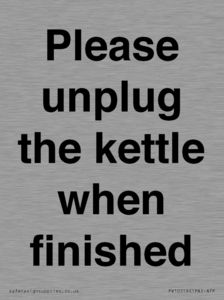 PV10519: Please unplug the kettle when finished