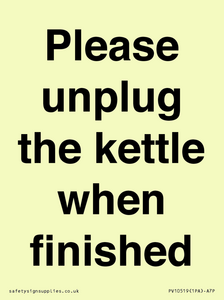 PV10519: Please unplug the kettle when finished