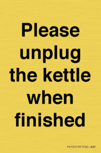 PV10519: Please unplug the kettle when finished